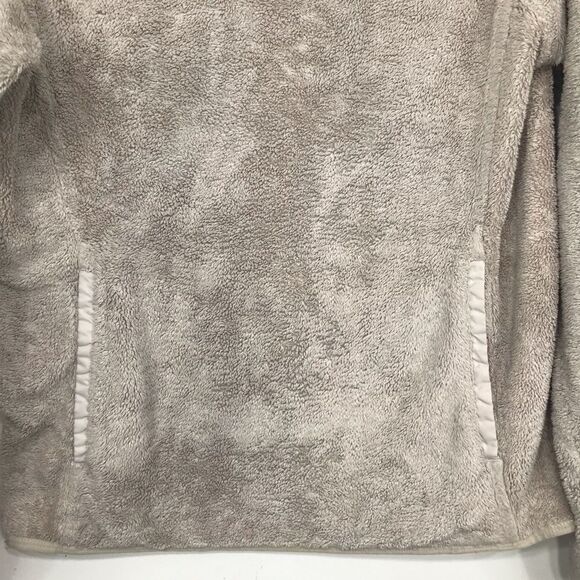 The North Face Mossbud Light Gray Snap Neck Fuzzy Pullover Sweatshirt - Picture 9 of 14